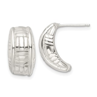 Sterling Silver Polished Jhoop Post Earrings