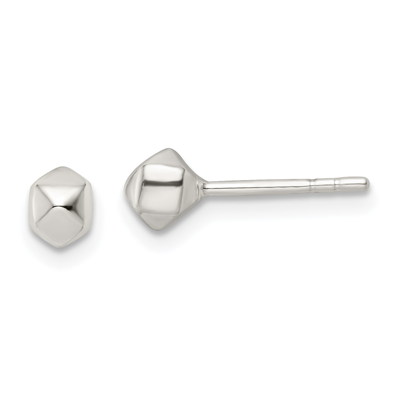 Sterling Silver Polished Geometric Shape Post Earrings (QE15990)