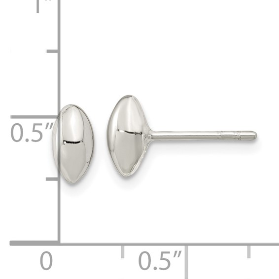 Sterling Silver Polished Puffed Bead Post Earrings