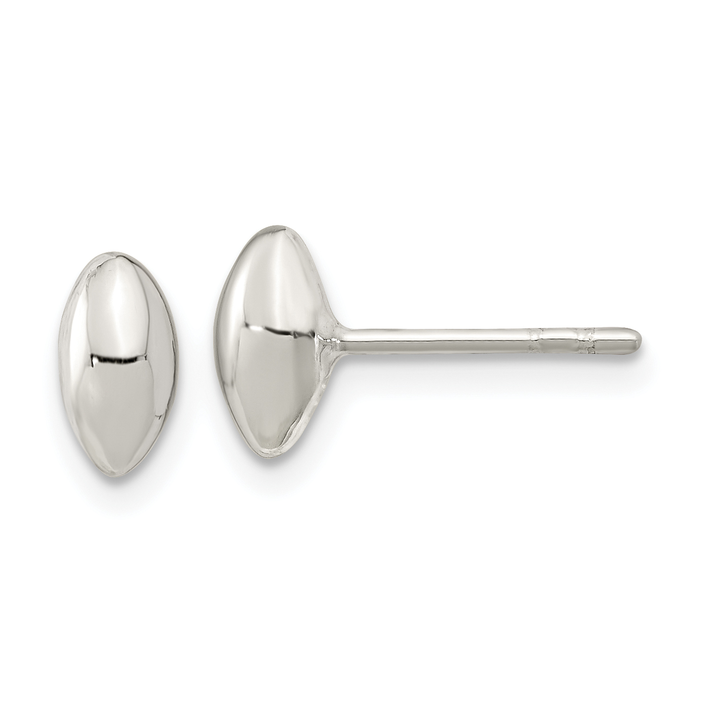 Sterling Silver Polished Puffed Bead Post Earrings (QE15996)