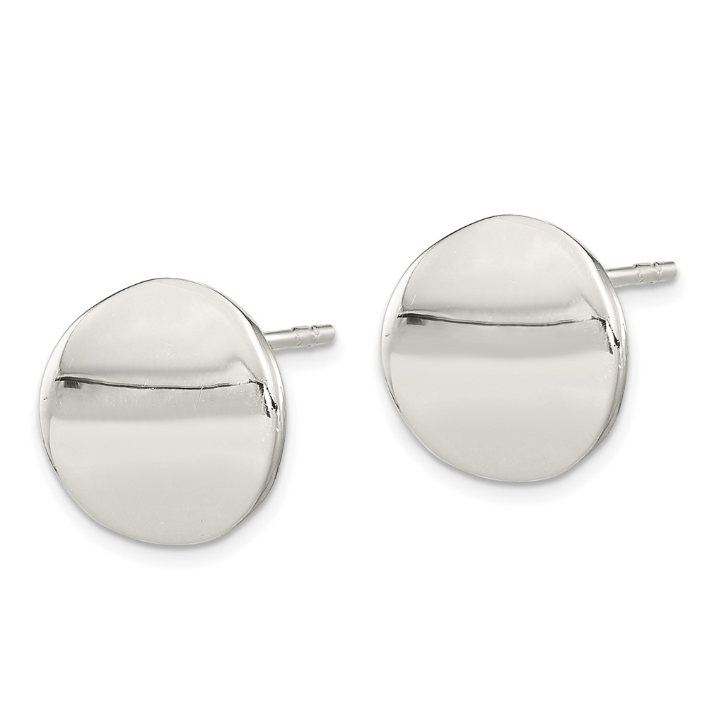 Sterling Silver Polished Flat Circle Post Earrings (QE15999)