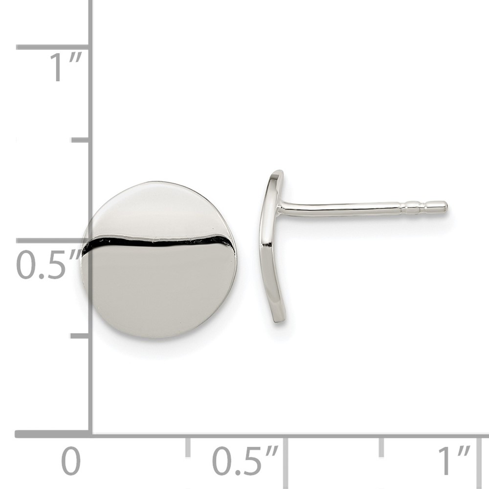 Sterling Silver Polished Flat Circle Post Earrings (QE15999)