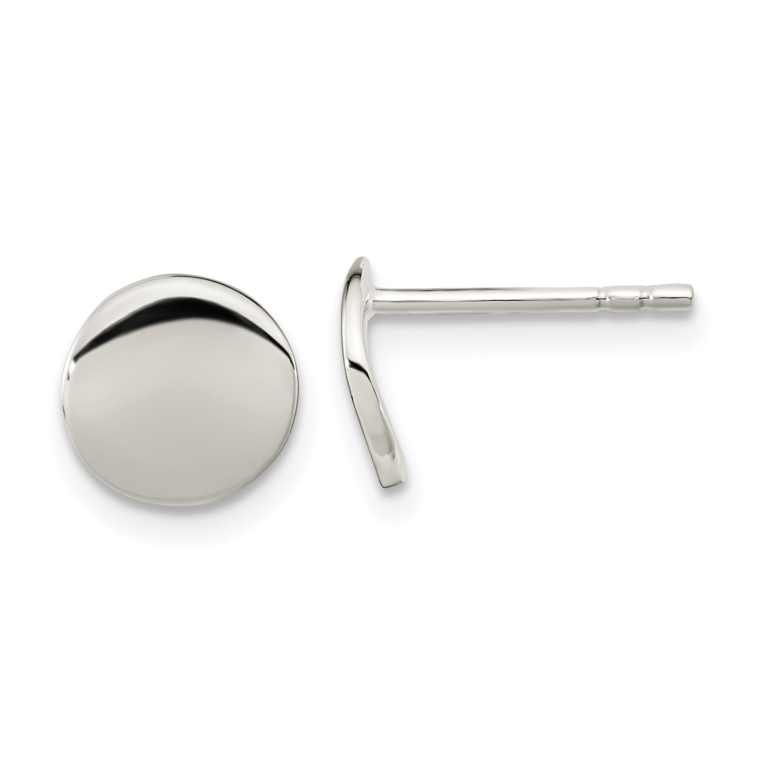 Sterling Silver Polished Flat Circle Post Earrings (QE16000)