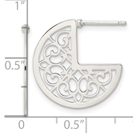 Sterling Silver Filigree Post Earrings