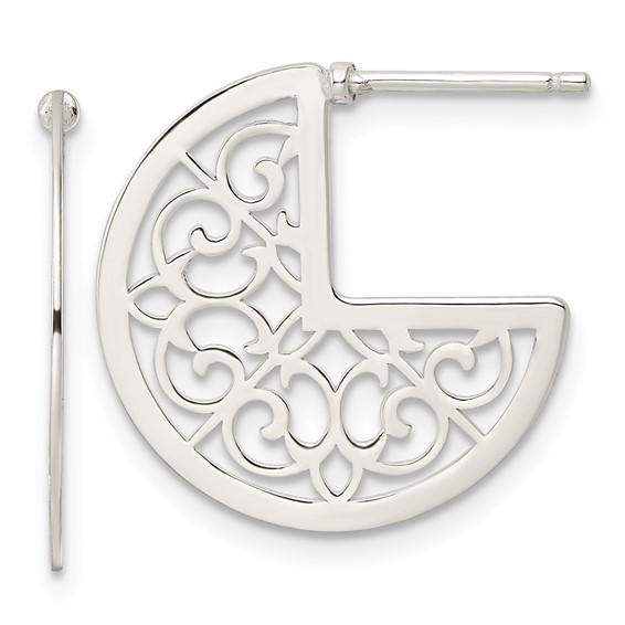 Sterling Silver Filigree Post Earrings