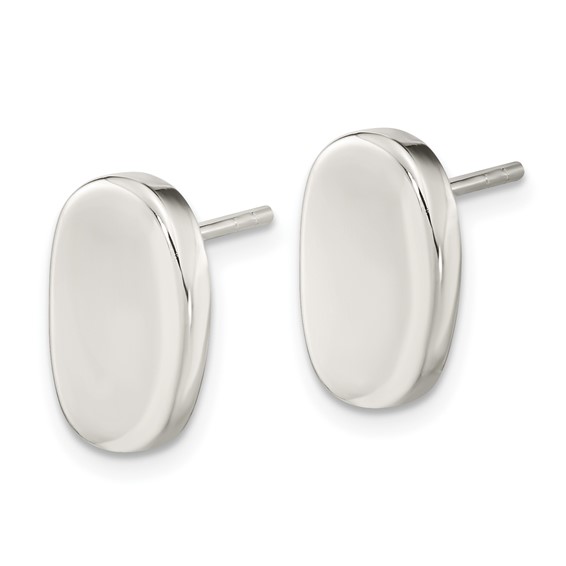 Sterling Silver Polished Oval Post Earrings