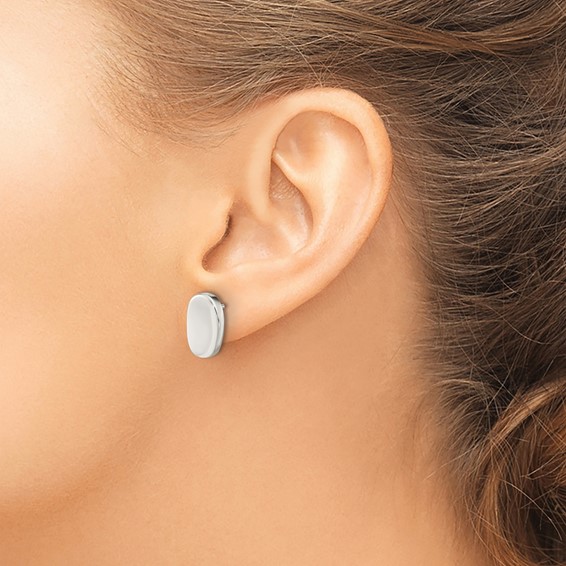 Sterling Silver Polished Oval Post Earrings
