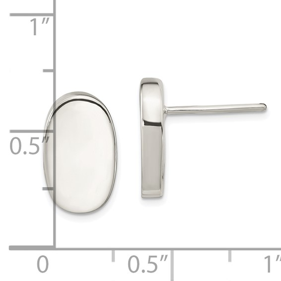Sterling Silver Polished Oval Post Earrings
