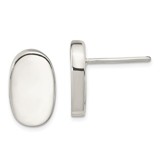 Sterling Silver Polished Oval Post Earrings