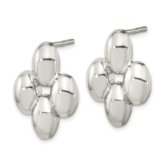 Sterling Silver Polished Puffed Post Earrings