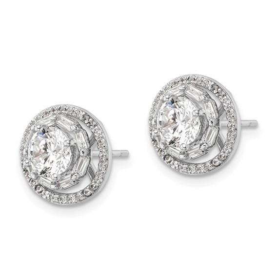 CZ 6mm Stud Earrings with Jackets