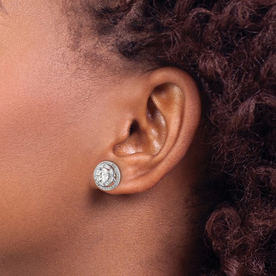 CZ 6mm Stud Earrings with Jackets