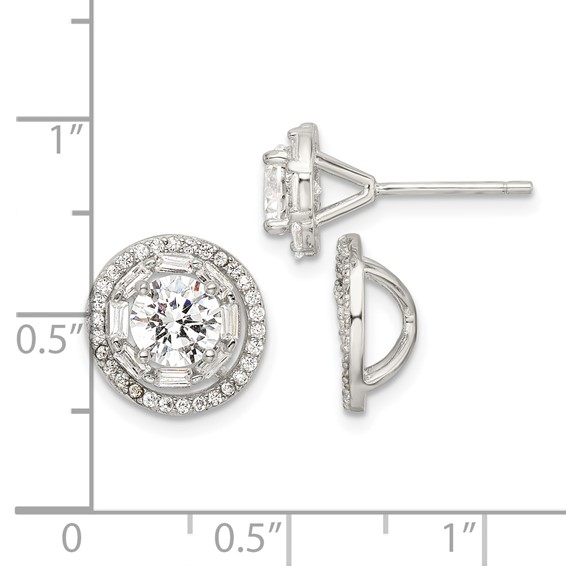 CZ 6mm Stud Earrings with Jackets