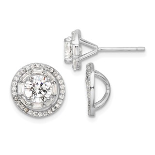CZ 6mm Stud Earrings with Jackets