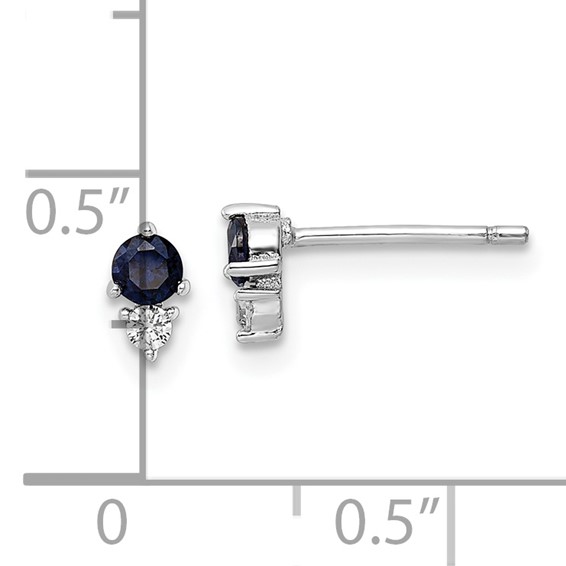 Sterling Silver CZ Post Earrings