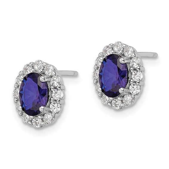 Sterling Silver CZ Post Earrings