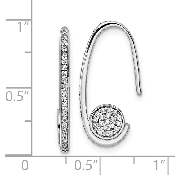 Sterling Silver Rhodium-plated Polished CZ Dangle Earrings