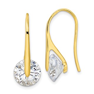 Sterling Silver CZ Shepard Hook Earrings