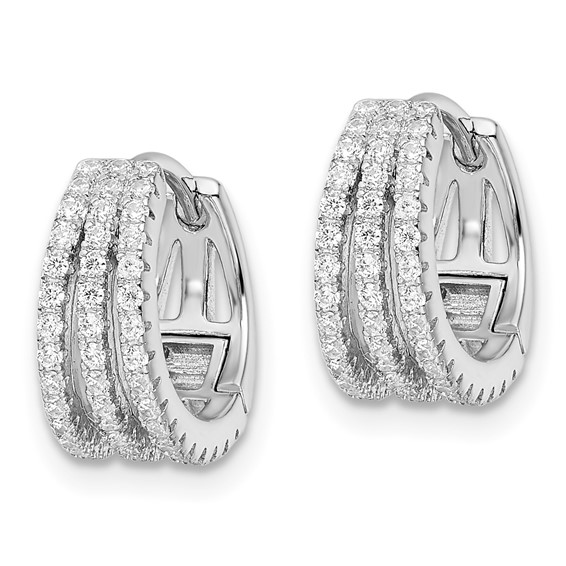 Sterling Silver CZ Hoop Earrings