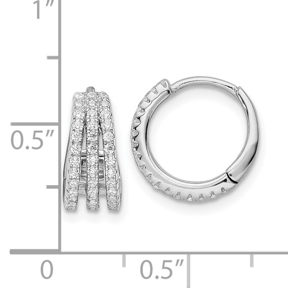 Sterling Silver CZ Hoop Earrings