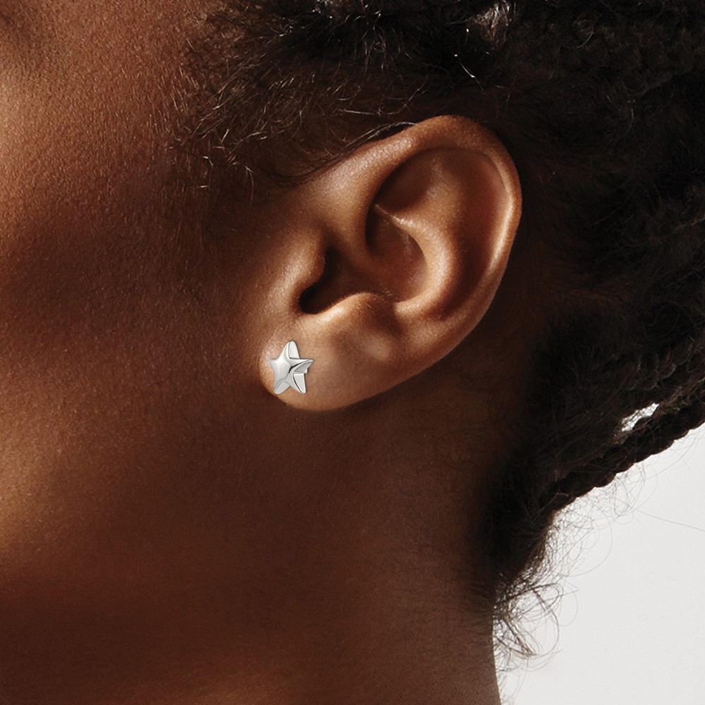 Sterling Silver Star Earrings (QE1636)