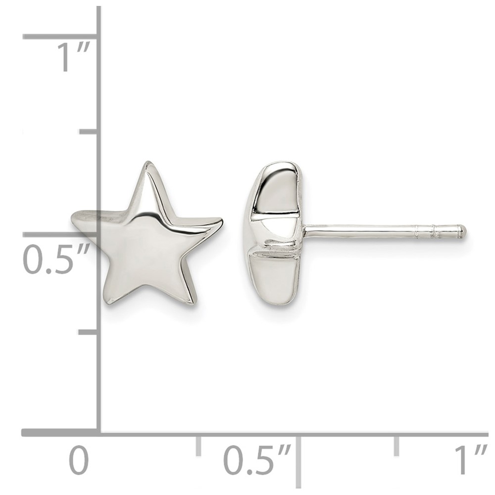 Sterling Silver Star Earrings (QE1636)