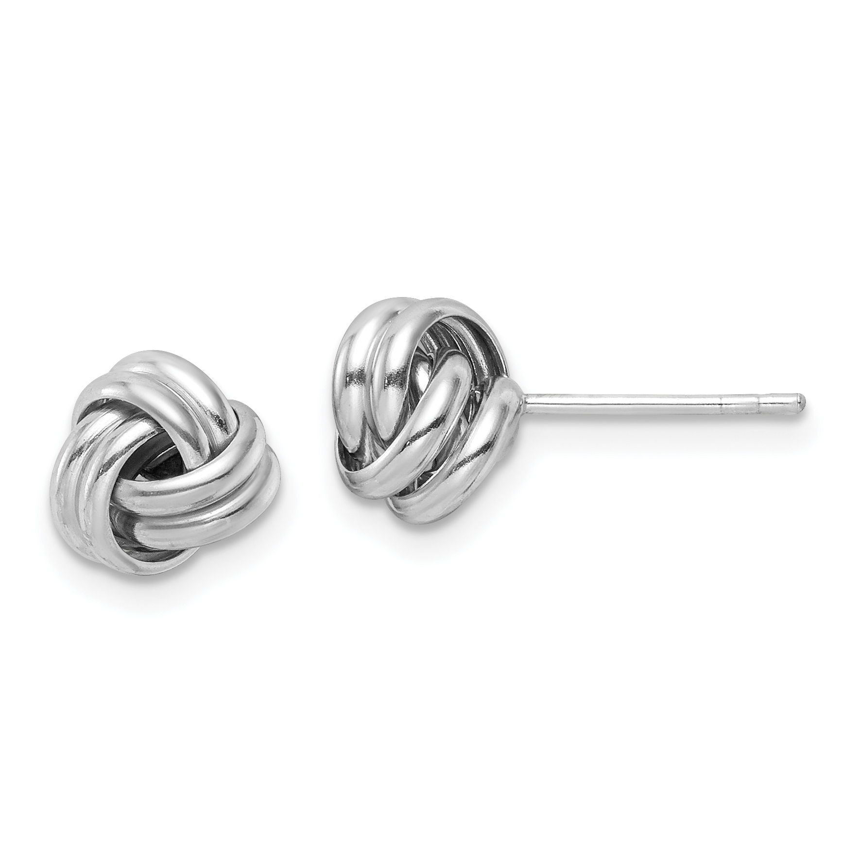 Sterling Silver Rhodium-plated Post Polished Love Knot Earrings (QE16413)