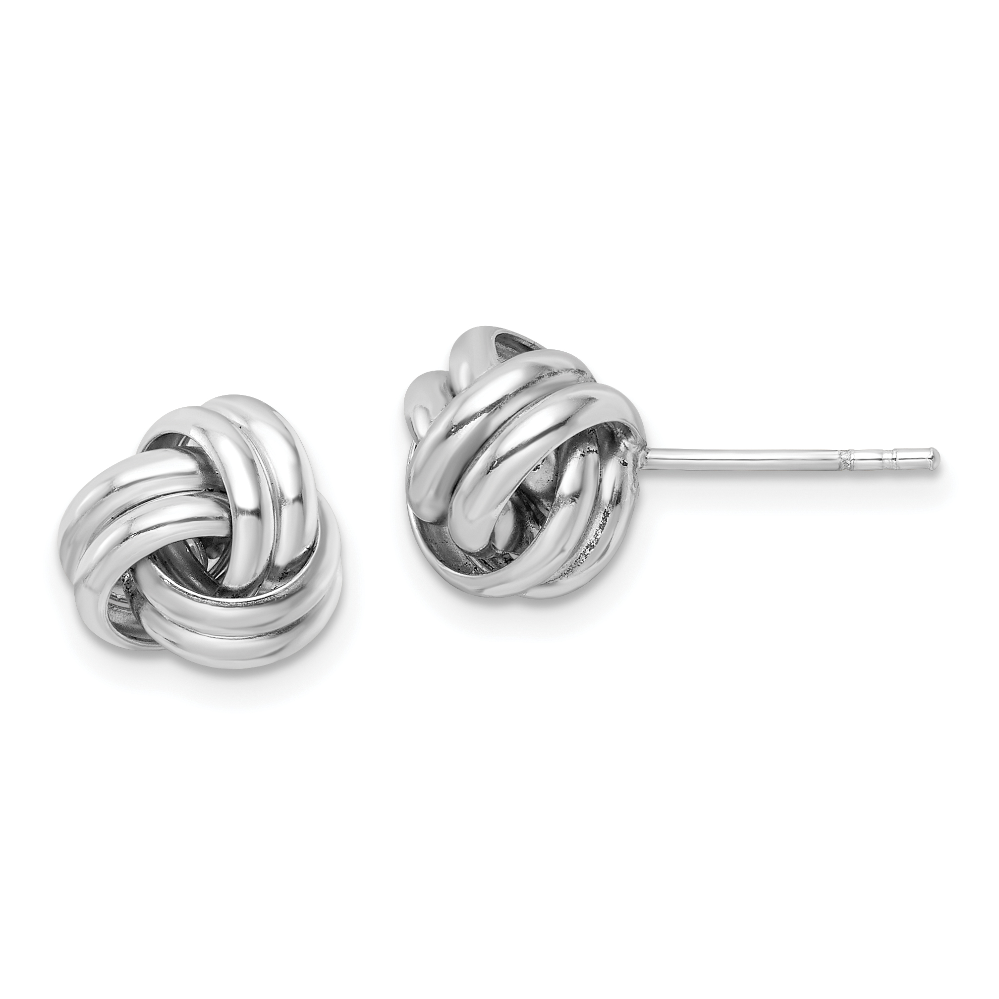 Sterling Silver Rhodium-plated Post Love Knot Earrings (QE16416)