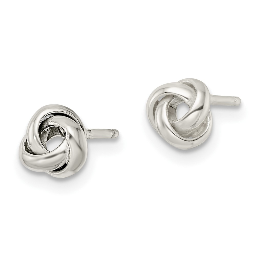 Sterling Silver Polished Love Knot Post Earrings (QE16419)