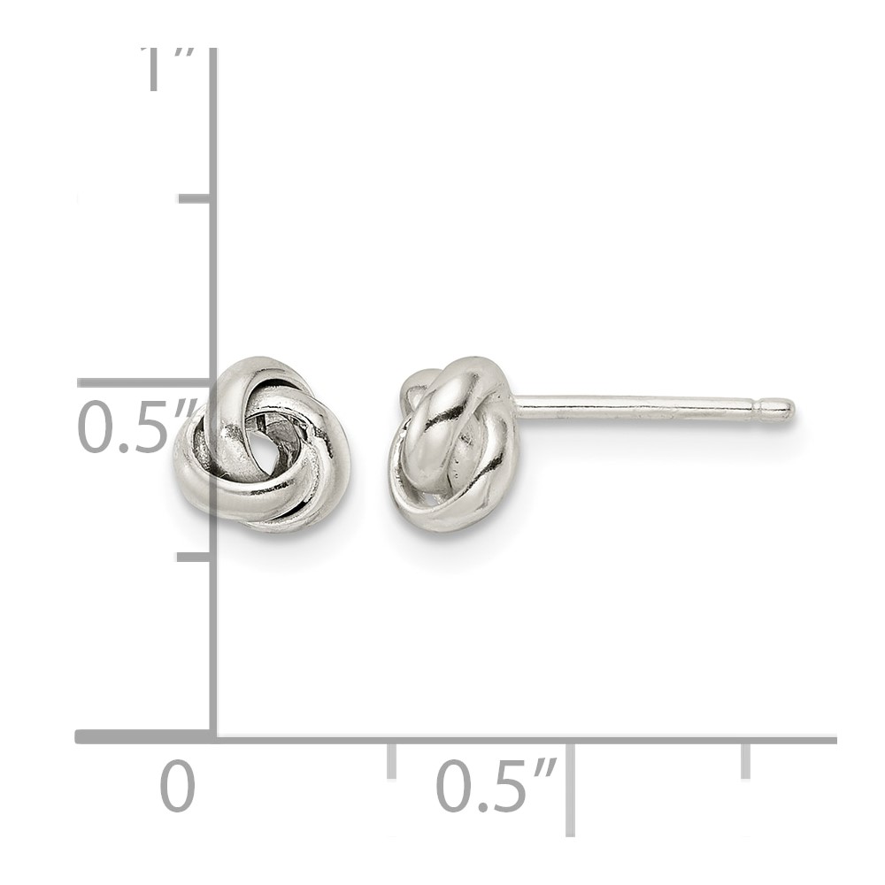 Sterling Silver Polished Love Knot Post Earrings (QE16419)