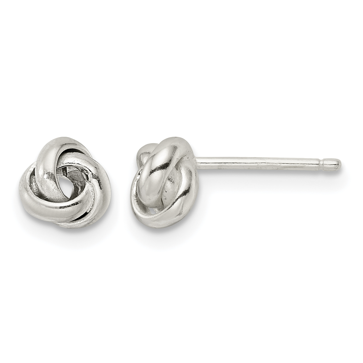 Sterling Silver Polished Love Knot Post Earrings (QE16419)