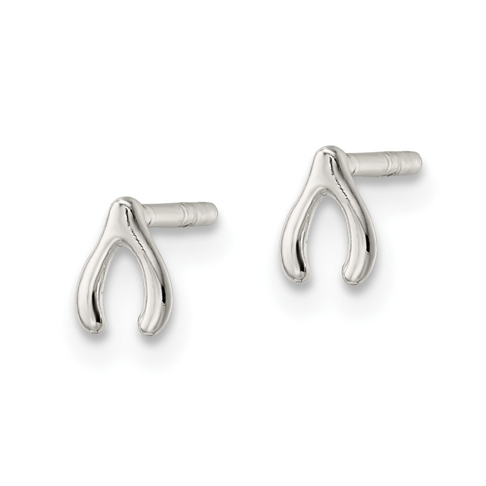 Sterling Silver Polished Wish Bone Post Earrings (QE16551)