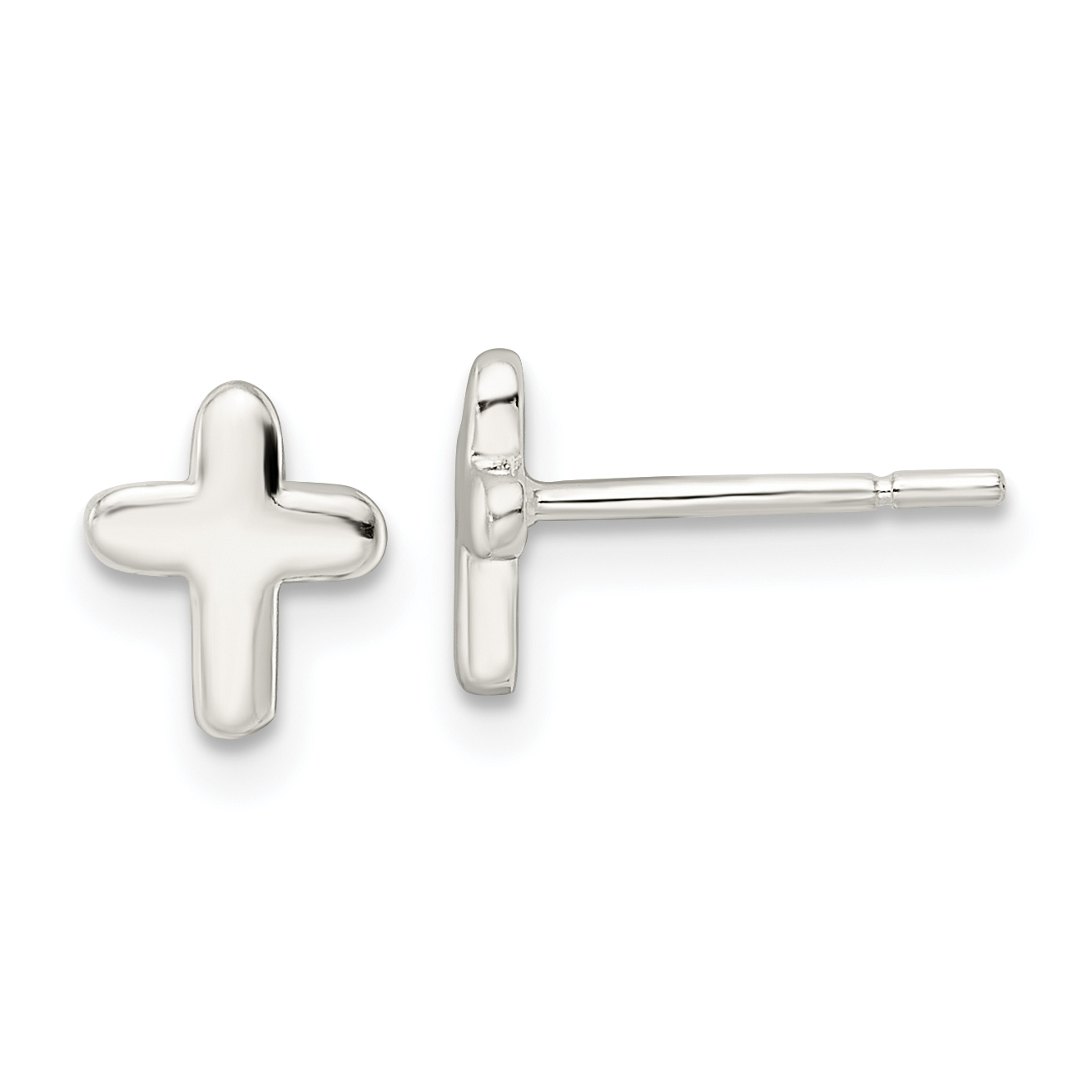 Sterling Silver Polished Latin Cross Post Earrings (QE16571)