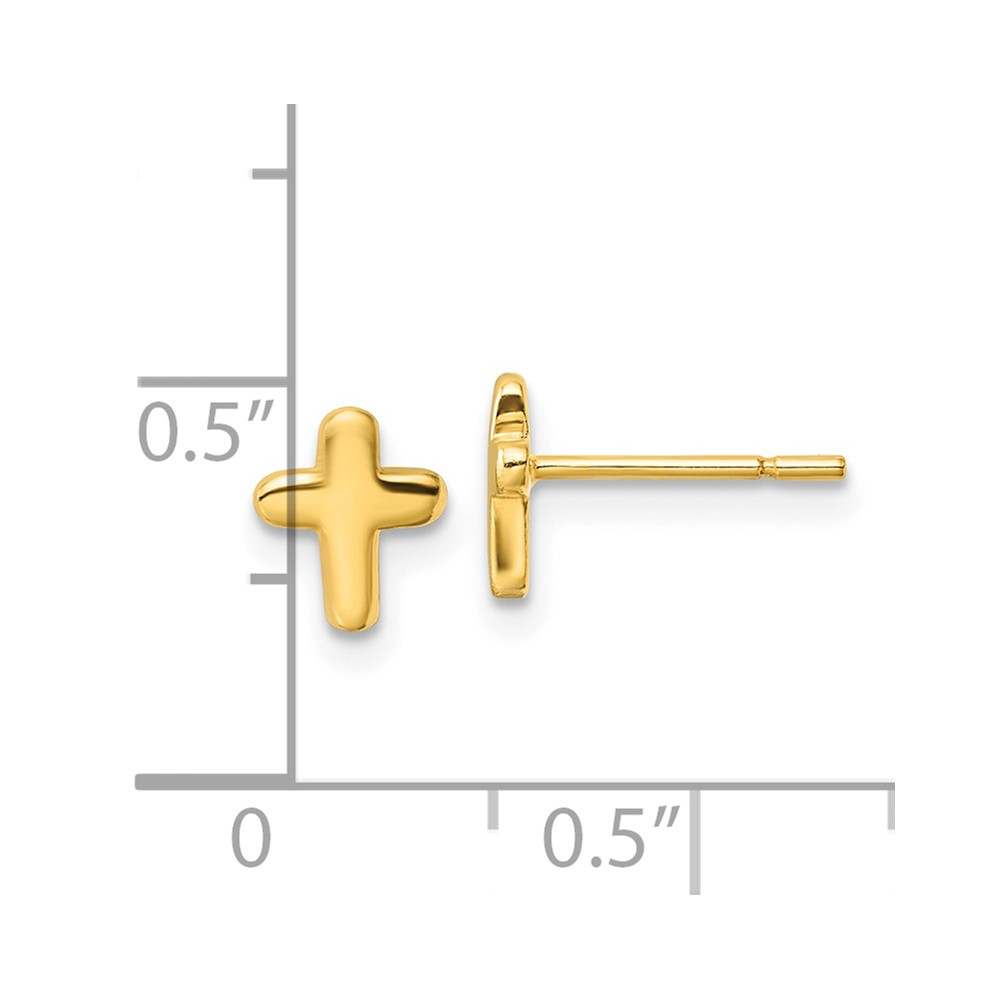 Sterling Silver Gold-tone Polished Cross Post Earrings (QE16571GP)