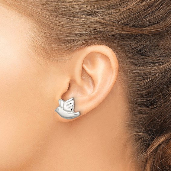 Sterling Silver Polished Dove Post Earrings
