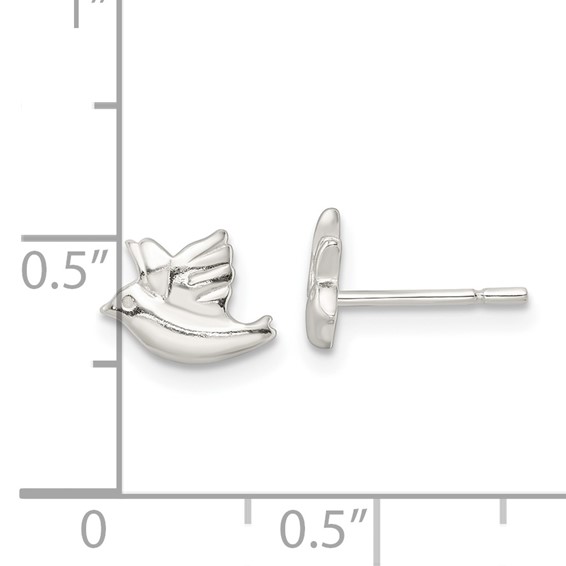 Sterling Silver Polished Dove Post Earrings