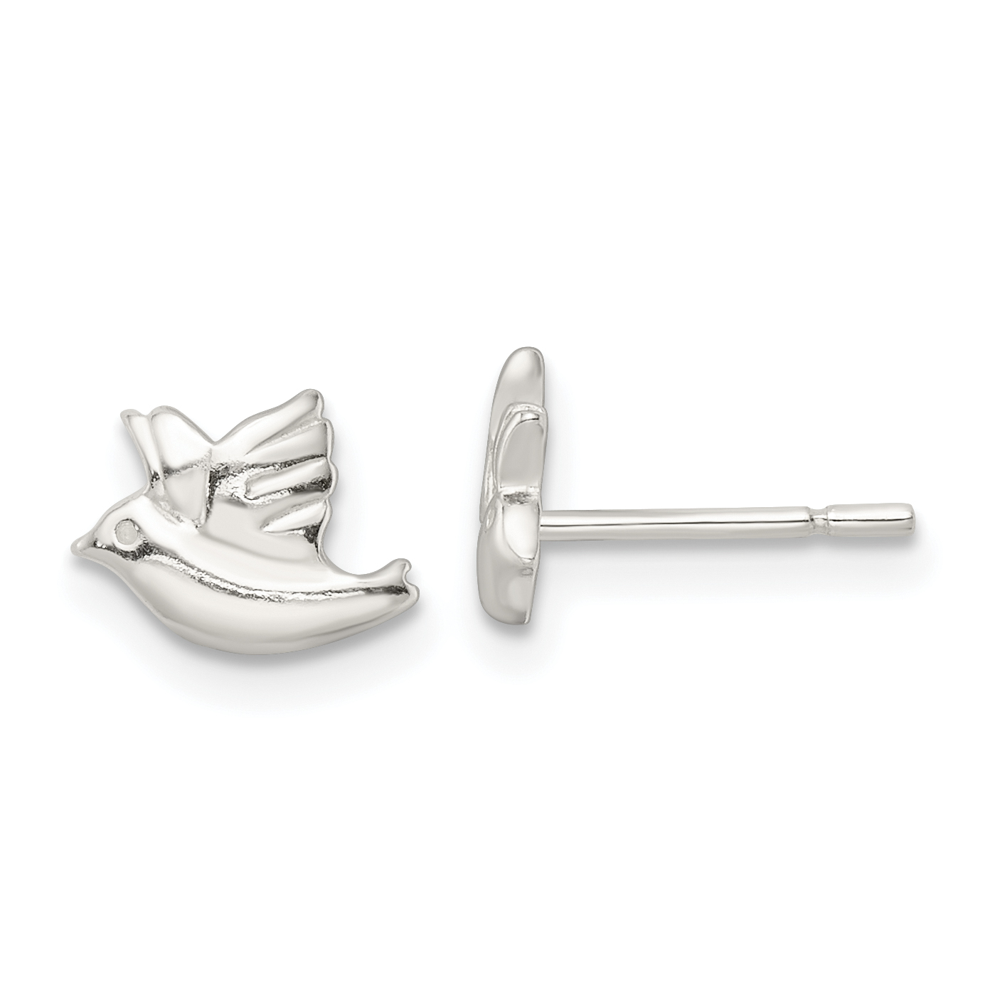 Sterling Silver Polished Dove Post Earrings (QE16586)