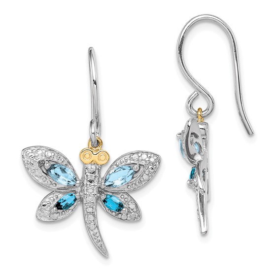 Brilliant Gemstones Dragonfly Gemstone Earrings