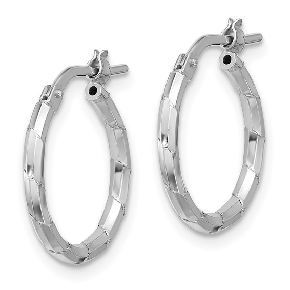 Sterling Silver 1.6mm Diamond-cut Hoop Earrings