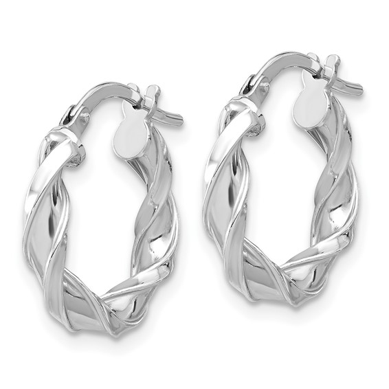 Sterling Silver 3.5mm Twisted Hoop Earrings