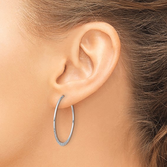 Sterling Silver Hammered Hoop Earrings