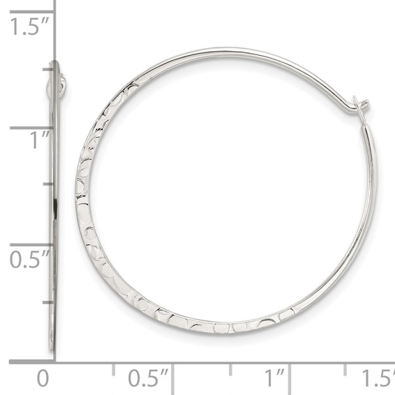 Sterling Silver Hammered Hoop Earrings