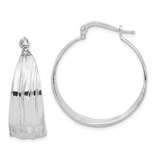 Sterling Silver Textured Graduating Hoop Earrings