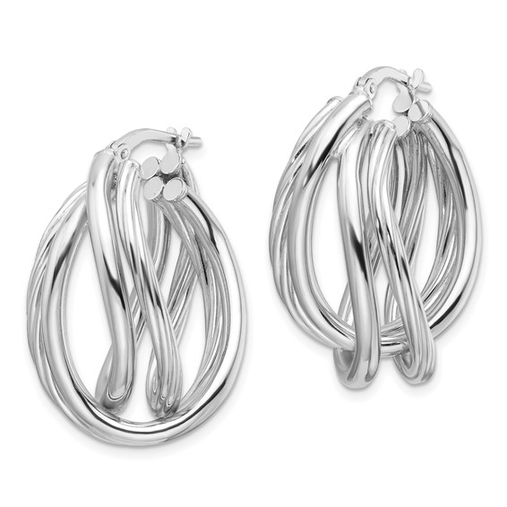 Sterling Silver Twisted Hoop Earrings