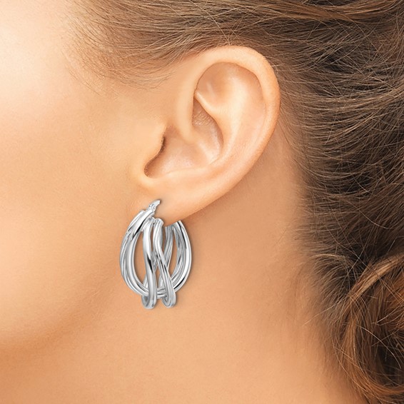 Sterling Silver Twisted Hoop Earrings