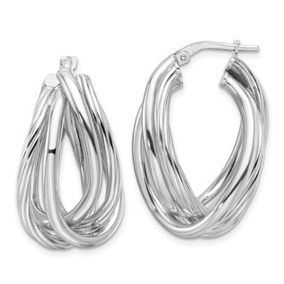 Sterling Silver Twisted Hoop Earrings
