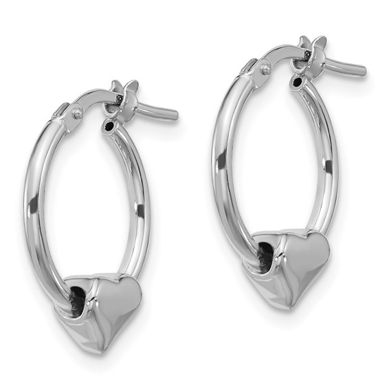 Sterling Silver Heart Hoop Earrings