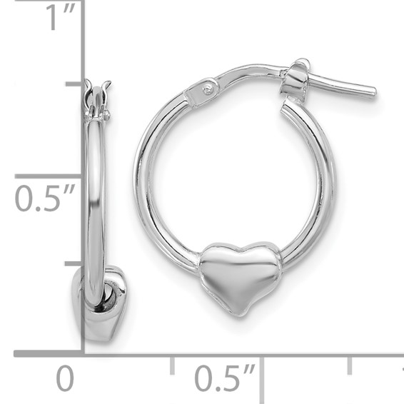 Sterling Silver Heart Hoop Earrings
