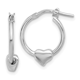 Sterling Silver Heart Hoop Earrings