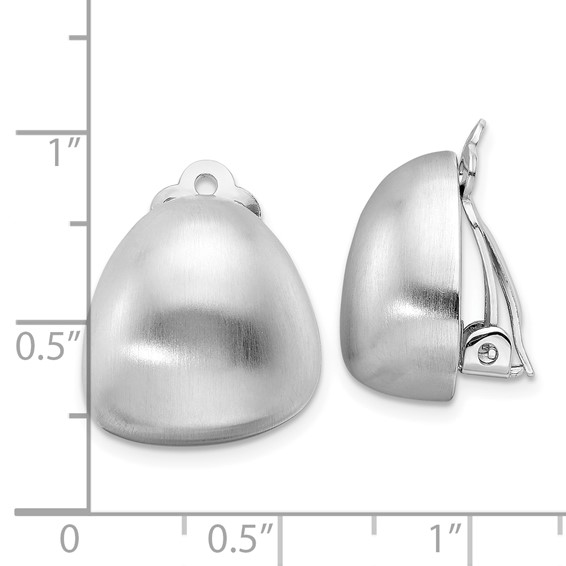 Sterling Silver Rhodium-plated Satin Non-Pierced Earrings